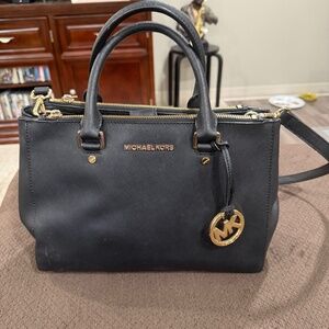 Michael Kors Black Medium Satchel Handbag, shoulder strap included. Nearly New
